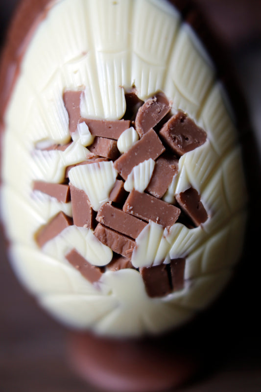 NEW!! Belgian Chocolate - Salted Caramel Fudge Inclusion Easter Egg.. Limited Availability