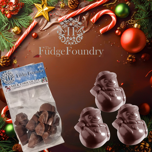 Belgian Milk Chocolate Caramel Filled Snowmen