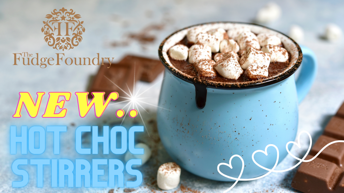 BELGIAN (WHITE ) CHOCOLATE - HOT CHOCOLATE STIRRER with Mini Marshmallows
