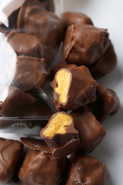 NEW !!   Belgian Milk Chocolate Covered Honeycomb -  (130g bag)