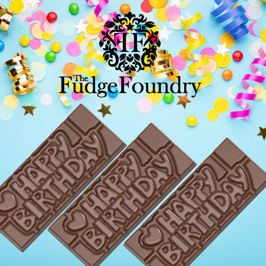 NEW!!  Belgian Milk Chocolate *Sentiment* Bars - 'HAPPY BIRTHDAY'